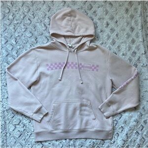 Vans Women’s Extra Large Pink Checkered Off The Wall Hoodie Sweatshirt